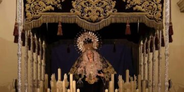 La Hermandad del Perdón presenta en Jerez el cartel y el logo del L aniversario de la llegada de la Virgen